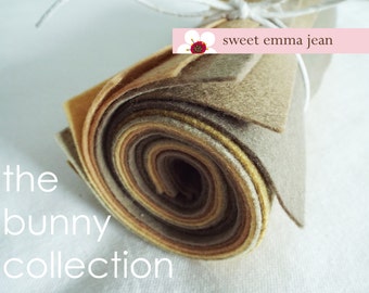 9x12 Wool Felt Sheets - The Bunny Collection - 8 Sheets of Felt