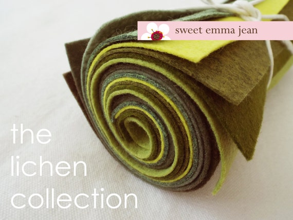Green Wool Blend Felt 9x12, 12x18 or 6x9 Sheets, Green Shades of Felt for  Crafts 