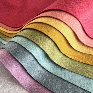9x12 Wool Felt Sheets The Subdued Rainbow Collection 8 Sheets of Felt image 7