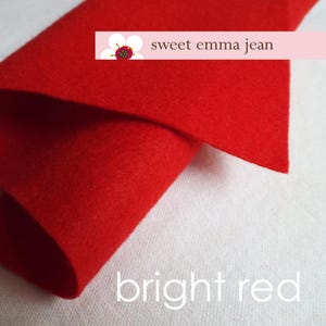 Wool Felt 1 yard cut - Bright Red - Wool Blend Felt