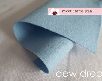 Wool Felt 1/2 (one half) yard cut - Dew Drop - pale blue wool blend felt