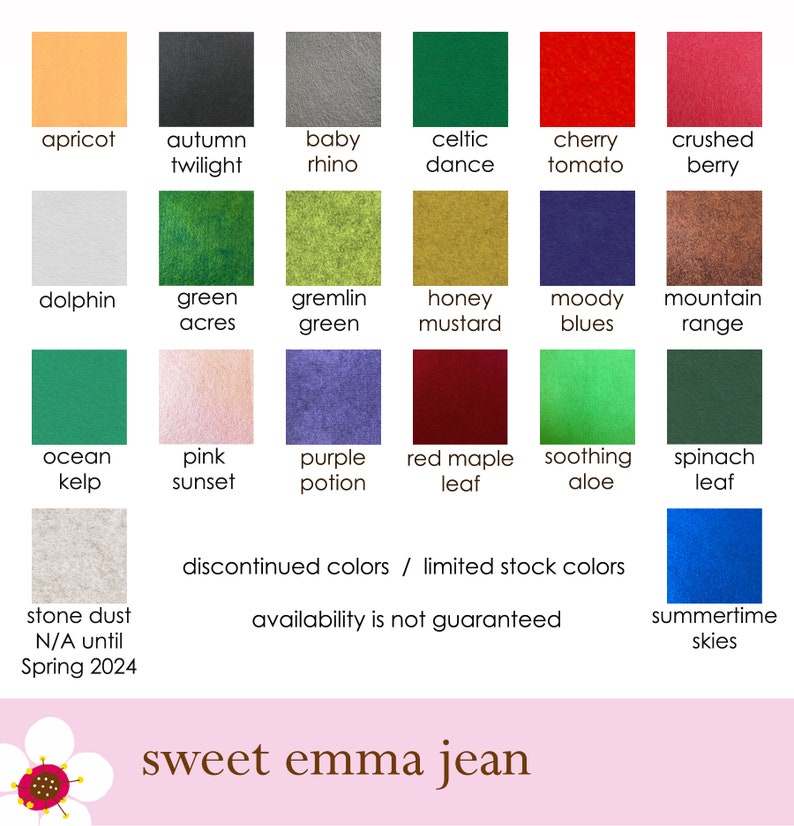 Wool Felt Sheets Choose Any Ten 10 Wool Blend Felt image 2