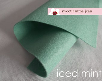 Wool Felt 1/2 (one half) yard cut - Iced Mint - minty green wool blend felt