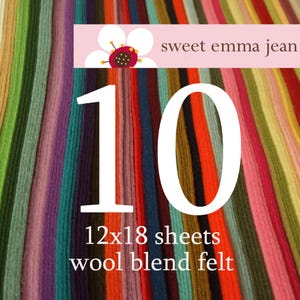 12x18 Wollfilz Sheets - Wählen Sie TEN Wollfilz Sheets