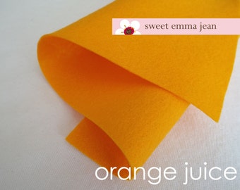 Wool Felt 1/2 (one half) yard cut - Orange Juice - Wool Blend Felt