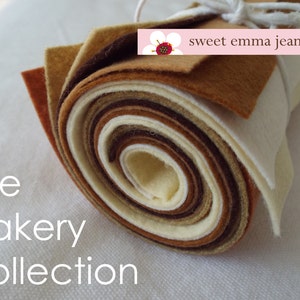 9x12 Wool Felt Sheets The Bakery Collection 8 Colors Perfect for Making Felt Play Food image 1