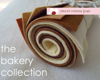 9x12 Wool Felt Sheets - The Bakery Collection - 8 Colors Perfect for Making Felt Play Food