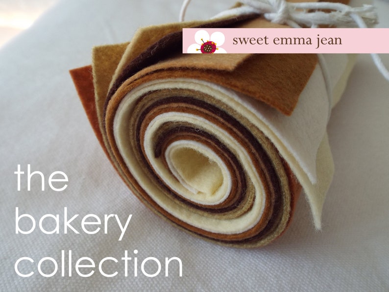 9x12 Wool Felt Sheets The Bakery Collection 8 Colors Perfect for Making Felt Play Food image 1