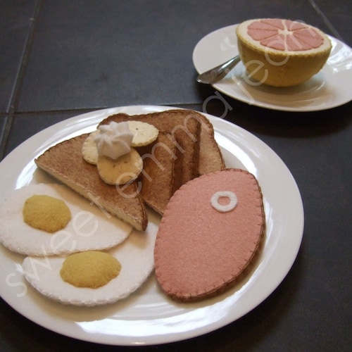 Felt Food Pattern French Toast Breakfast DIY Felt Play Etsy