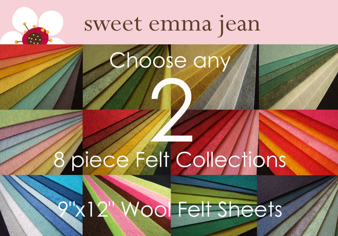 Two Wool Felt Collection Bundles - 8 Piece Assortments - Etsy