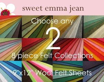 Choose any 2 eight piece Felt Collections - High Quality Wool Felt Assortments