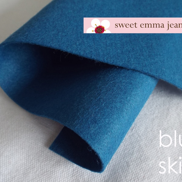 Wool Felt one yard cut - Blue Skies - wool blend felt