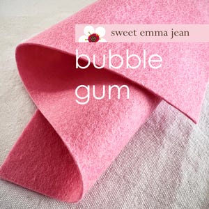 Wool Felt 1/2 (one half) yard cut - Bubble Gum - medium pink wool blend felt