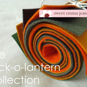 The Jack-o-Lantern Collection - 8 Sheets of Felt - 9x12 Wool Felt Sheets