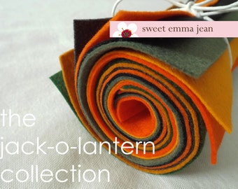 The Jack-o-Lantern Collection - 8 Sheets of Felt - 9x12 Wool Felt Sheets