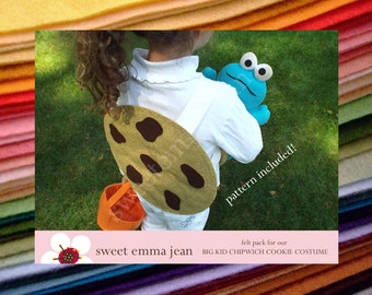 Felt Chocolate Chip Cookie Costume for Big Kids - DIY Felt Pack - All the felt you need - Pattern included