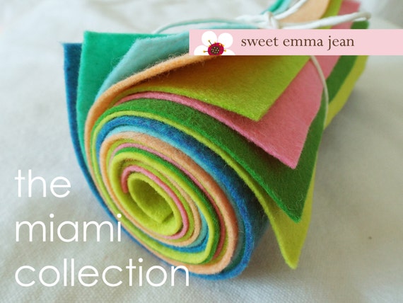 Wool Felt Sheets the Miami Collection Eight 9x12 Sheets of Felt 