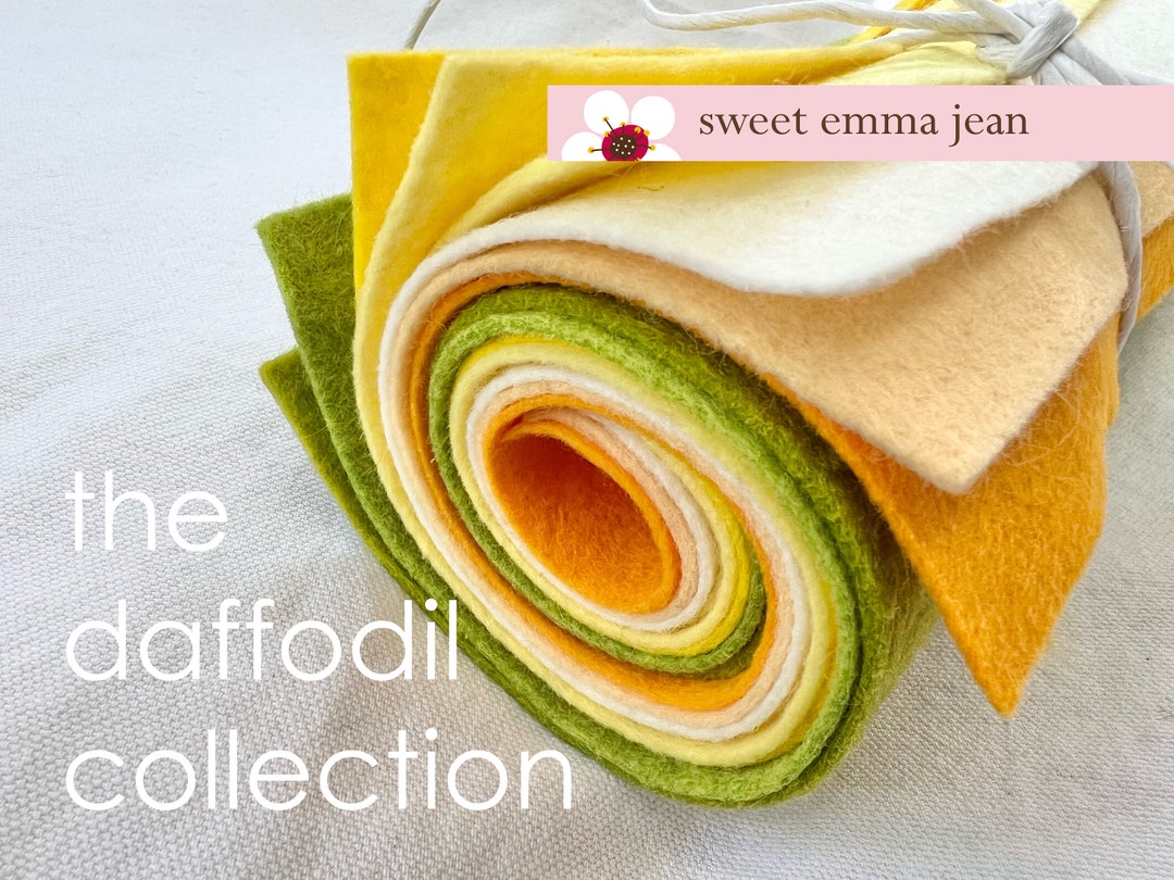9x12 Wool Felt Sheets the Daffodil Collection 8 Sheets of Wool Blend