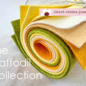 9x12 Wool Felt Sheets - The Daffodil Collection - 8 Sheets of Wool Blend Felt