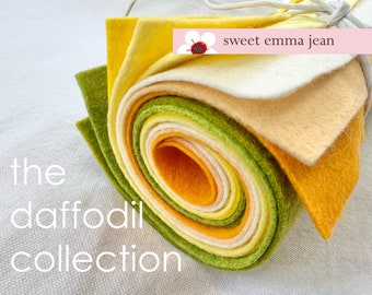 9x12 Wool Felt Sheets - The Daffodil Collection - 8 Sheets of Wool Blend Felt