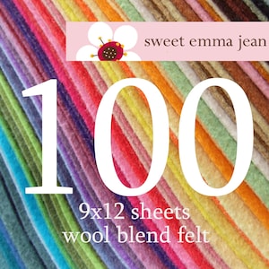 Wählen Sie One Hundred (100) - Merino Wollmischung Filzplatten - 9x12 Größe