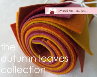 9x12 Wool Felt Sheets - The Autumn Leaves Collection - 8 Sheets of Felt