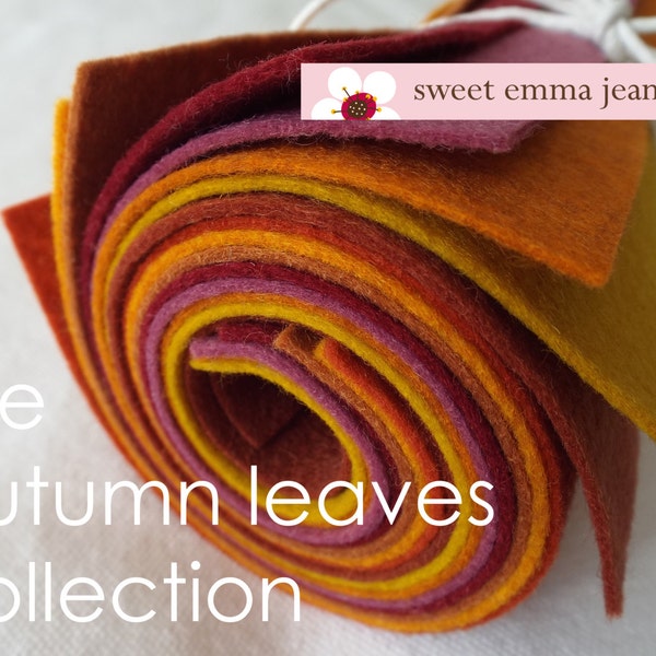 9x12 Wool Felt Sheets - The Autumn Leaves Collection - 8 Sheets of Felt