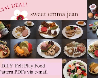 Felt Play Food Patterns - Get 13 PDFs for one low price  - DIY Felt Food Patterns