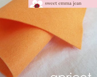 Apricot Wool Blend Felt - 1/2 Yard Cut