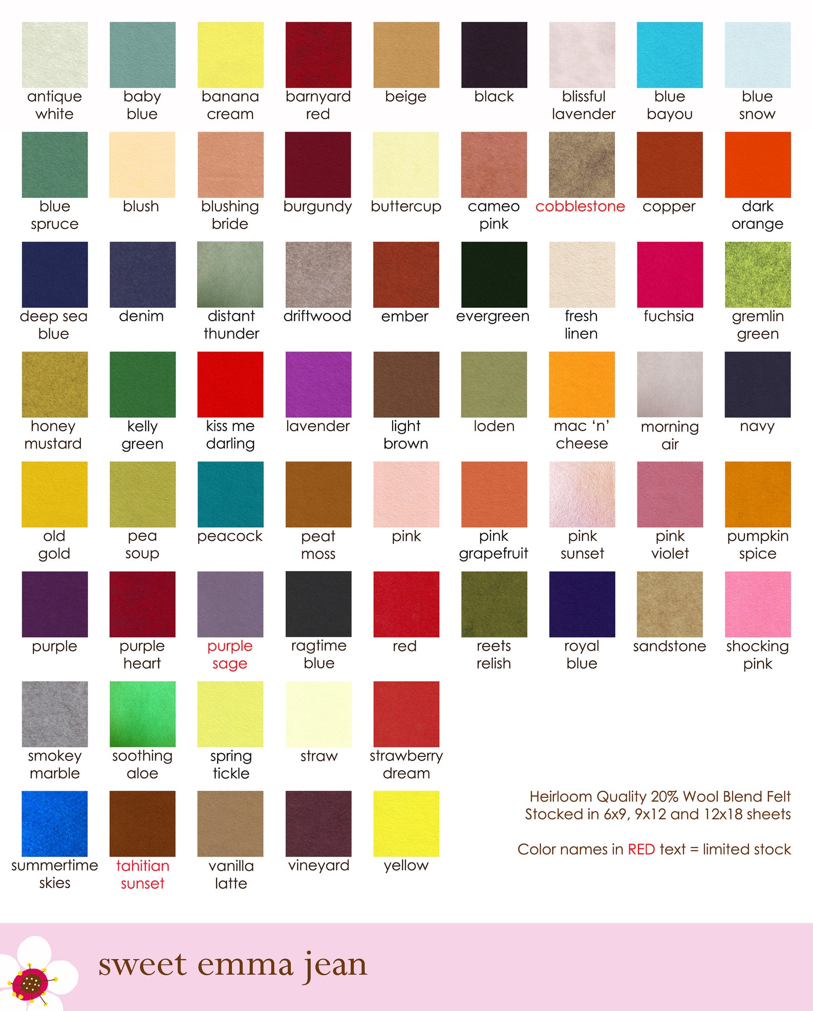 FELT Wool Felt Sheets Choose Any Twenty 20 Wool Blend - Etsy