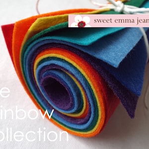 9x12 Wool Felt Sheets - The Rainbow Collection - 8 Sheets of Felt