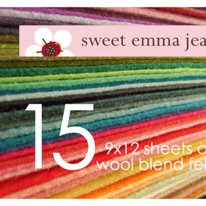 Wool Felt Sheets Choose Any Fifteen 15 Wool Blend Felt image 1