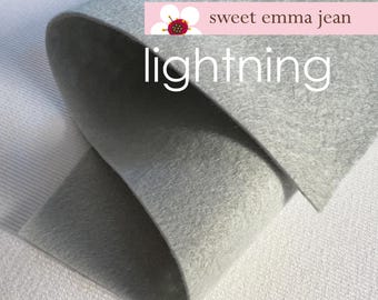 Light Gray Wool Blend Felt – 1 Yard, "Lightning" Color