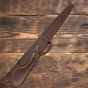 Leather Shotgun Case For Hunters, Archery Gift, Clay Hunting case, 36&quot; to 55 &quot; Rifle Case, Leather Shotgun Slip, Leather Scabbard, Handmade
