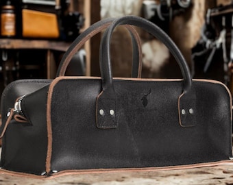 Handmade Buffalo Leather Tool Tote Bag: Large Capacity, Personalized