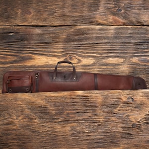Western Leather Rifle Scabbard | Fits Up To 36inch to 55 inch Rifle | Shotgun case |Personalized Rifle Scabbard with Pockets | Hunting Case