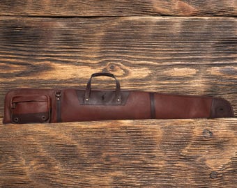 Western Leather Rifle Scabbard | Personalized Hunting Shotgun Case