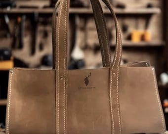 Borsa portautensili in pelle pieno fiore fatta a mano, contenitore di alta qualità
