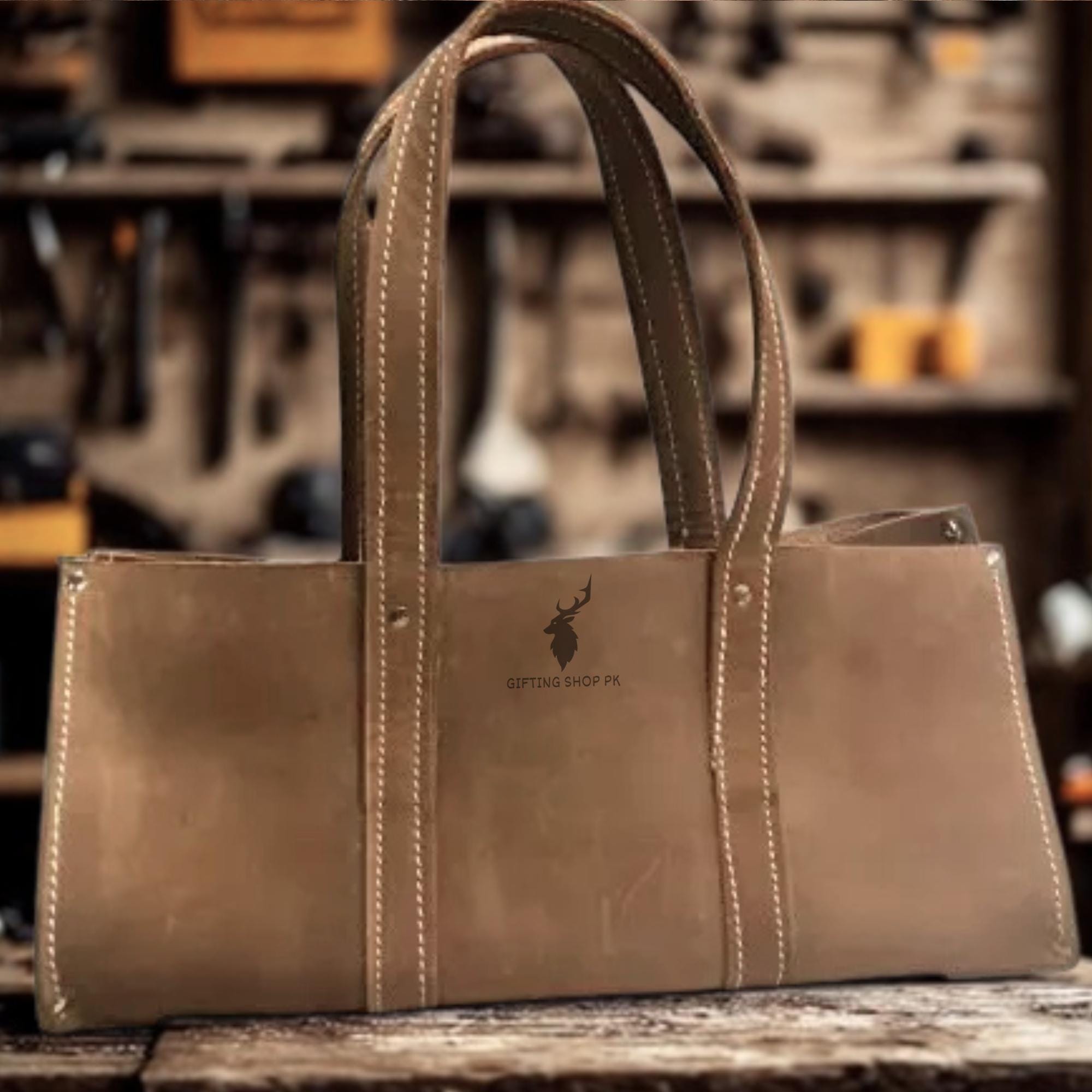 Handmade Full Grain Leather Tool Tote Bag, Premium Storage