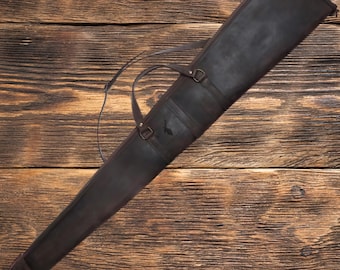 Leather Shotgun Case | Padded Rifle Bag, Adjustable Strap (36"to55")
