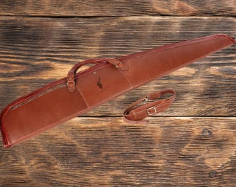 Handmade Leather Shotgun Case, Fleece Lined, Hunter Gift
