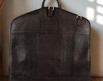 Personalized Leather Suit Carrier: Handmade Garment Bag, Groomsmen Gift