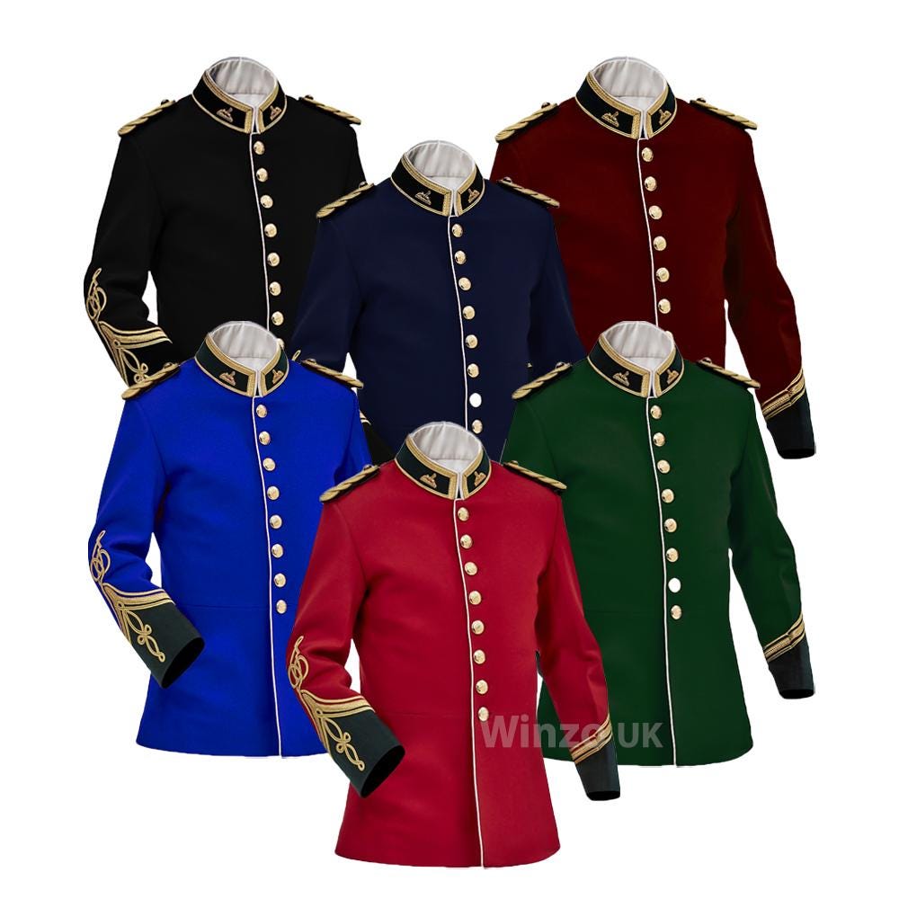 Red Zulu War Jacket Vintage Officers Tunic Circa Jacket for Men and Women 1879 British Anglo Jacket Royal Guards Uniform Military Jackets