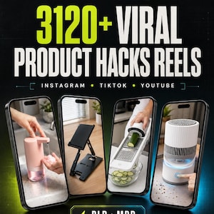3,120+ Viral Product Hacks Reels Bundle | PLR/MRR Included | TikTok, Instagram & YouTube Shorts Content Pack | Instant Access