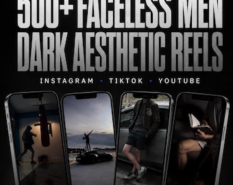 Paquete de más de 500 videos de Reels con estética oscura de hombres sin rostro / Videos de estilo de vida de lujo para TikTok e Instagram / Videos de archivo / Derechos PLR + MRR
