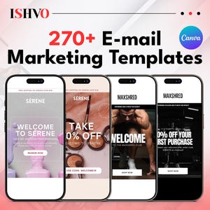 270+ Canva Email Marketing Templates | High-Converting Email Designs Bundle | E-commerce, Shopify, Business & Newsletter Templates