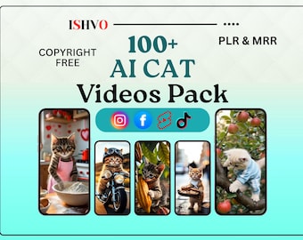 100+ AI Funny Cat Reels: Viral Video Bundle for TikTok, Instagram (Digital Download)
