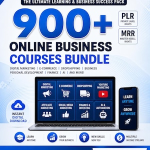 900+ Online Business Courses Bundle | Digital Marketing, E-Commerce, Dropshipping & Business Training Videos | PLR MRR Rights