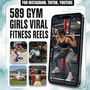 Pack de más de 589 vídeos virales de chicas en el gimnasio en HD / Vídeos virales de TikTok e Instagram / PLR MRR / Contenido de YouTube Shorts / Descarga instantánea