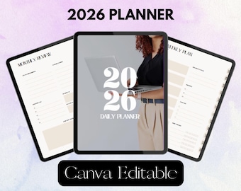 2026 Digital Planner Canva Template | Fully Editable | PLR/MRR | ISHVO